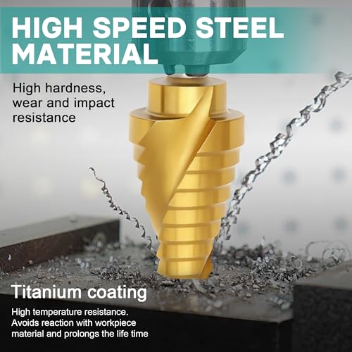 3Pc Step Drill Bit Set with Titanium Coating - style: 3PC-Spiral