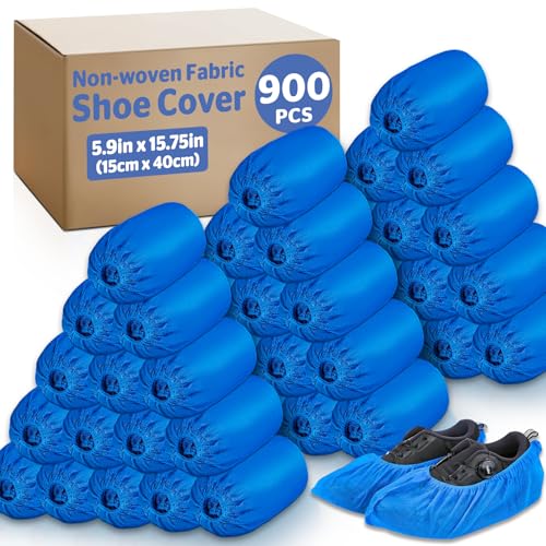 900 Pack(450 Pairs) Shoe Covers Disposable, Non-woven Fabric Shoes Covers - color: 900 Pack(450 Pairs)