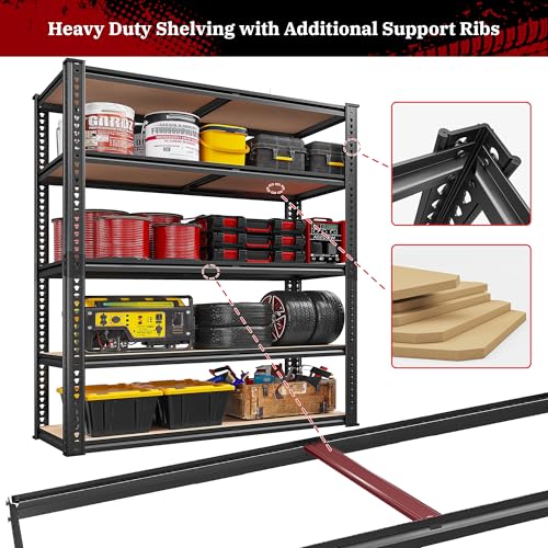 REIBII 40" W Storage Shelves Load 2500Lbs for Garage Pantry Closet Kitchen - size: 40"W x 19.7''D x 72''H