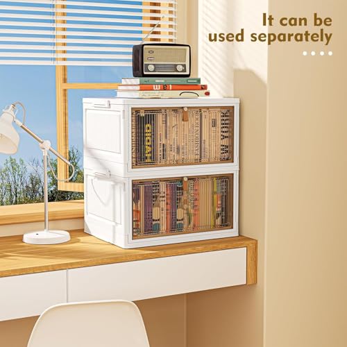 YFXCVSL 4 Tier Plastic Storage Bins with Lid 32QT, Stackable Storage Bins - size: 4-Tier 32QT