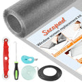 Secopad Window Screen and Screen Door Mesh Repair Kit, Grey, 39in x 118in - color: Gray, size: 39in x 118in