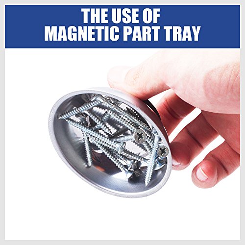 HORUSDY Magnetic Tray | 3-Piece | Round Magnetic Parts Tray | 3 Inch 4 Inch 6 Inch Magnetic Tray for Mechanic's | Stainless Steel - style: 3-Piece Magnetic Tray - Basic