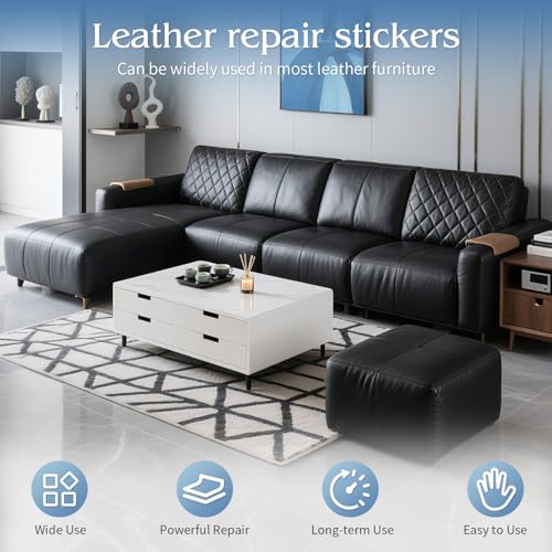 BSZHTECH Leather Repair Tape Self-Adhesive Leather Repair Patch for Couch Furniture Sofas Car Seats Advanced PU Vinyl Leather Repair Kit(Black, 3.9 X 79 inch) - color: Black#1, size: 3.9X79IN