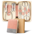 DEOU Manicure Sets Nail Clippers Stainless Steel Manicure and Pedicure kit Girls Professional Nail Files and Men's Grooming Scissors Tools for Home Personal Care or Gifts (Pink Upgraded Version) - color: Pink Upgraded Version