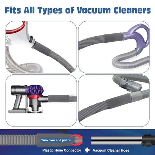 PetOde 2Pcs Dryer Vent Cleaner Kit Universal Vacuum Hose Attachment & Brush - color: Deep Gray