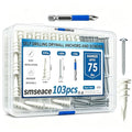 smseace 103Pcs Self Drilling Drywall Anchors with Screws Kit, 51Pcs #8-1-1/2” Self-Tapping Screw, 51Pcs Drywall Anchor, 1Pcs Drill bit Holds Upto 75lbs - color: White