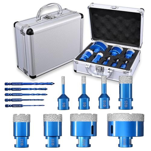 13 Pcs Diamond Core Hole Saw & Carbide Drill Bits Set 6-68 Mm M14 Threads