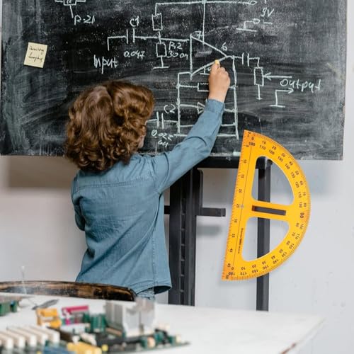 Magnetic Geometry Math Ruler Set for Classroom, Large Protractor, Triangle & Measuring Rulers, Magnetic Blackboard Tools for Teachers & Students Enhances Math Learning, 5pc - size: 5pc