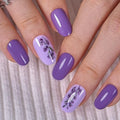 CurvLife Medium Oval Press On Nails, Purple Orchid, Soft Gel - color: Purple orchid