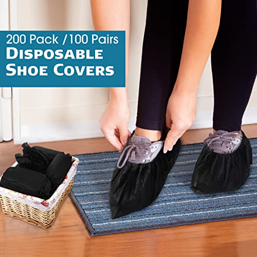 200 Pcs Shoe Covers Disposable, Non-woven Fabric Booties Covers,Extra Large - size: Extra Large