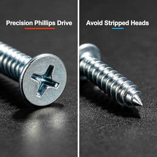 90pcs 1 inch Galvanized Wood Screws,Wood Screws for Drywall,Phillips Drive Self Tapping Dry Wall Screws - size: 1in(90pcs)