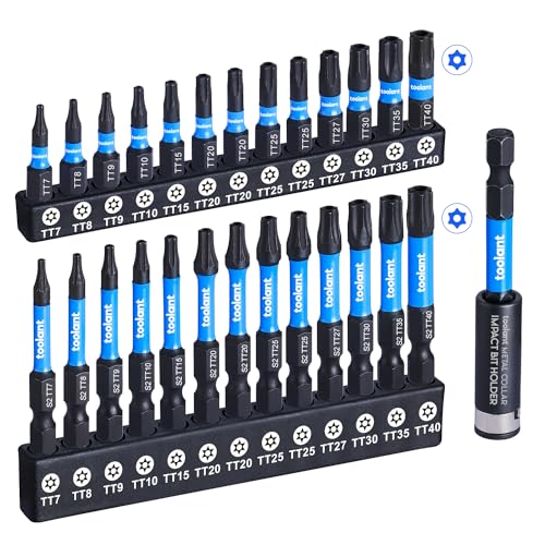 toolant 27PCS Impact Torx Bit Set TT7-TT40 S2 Steel Security Torx - size: 26+1PCS
