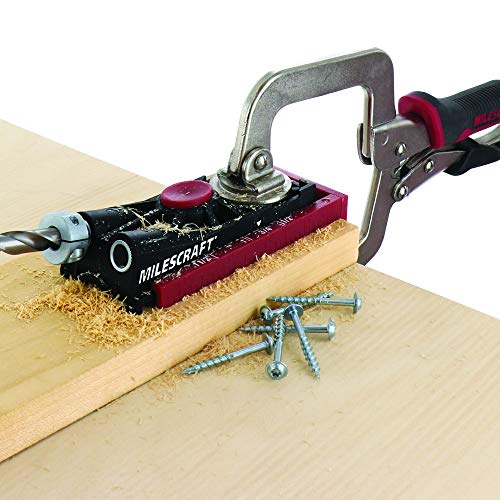 Milescraft Pocket Jig 200XCJ - Woodworking Tool Bundle with Double Barrel & Single Barrel Pocket Hole Jigs, 2" Face Clamp, Accessories