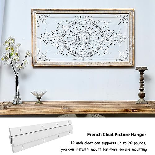 French Cleat Picture Hanger 12 Inch Aluminum Z Hanger 2 Pairs - size: 12inch-2Pairs, style: Standard thick