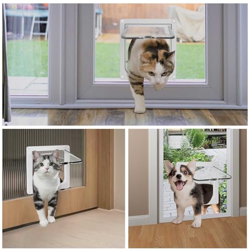 Lessmon Cat Door Flap for Interior Exterior Doors, Outer 9.8x9.3x0.78in, L - size: 9.8x9.3x0.78 inches