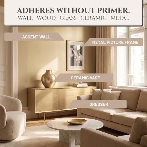 Metallic Wall Paint 67.62 fl oz - Champagne Gold - Stunning Metallic Shine for Stylish Interiors, Easy to Apply, Water-Based, Perfect for Creative Wall Designs & DIY Projects - color: Champagne Gold