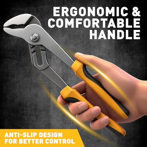 ELEAD 4-Piece Groove Joint Pliers Set, 12/10/8/6 Inch Adjustable Water Pump Pliers with Tool Roll Bag, Tongue and Groove for Home Repair, Gripping, Nuts, Bolts, Pipe & Fittings - style: 4pcs Groove Joint
