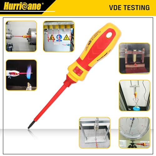 HURRICANE 1000V Insulated Electrician Screwdriver Set, 13 Piece Professional Electrical Screwdriver Set, CR-V Steel Magnetic Phillips Slotted Pozidriv Torx, Insulation VDE & GS Certified Screwdriver - size: 13-Piece Classic Insulated Screwdriver Set