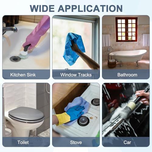 uxcell Crevice Cleaning Brush with Tweezer, Hard Bristle Gap Brush for Tidying Narrow Space, Deep Cleaning Supplies for Kitchen Sink, Toilet, Bathroom, Bathtub, Home, Window, White - color: White