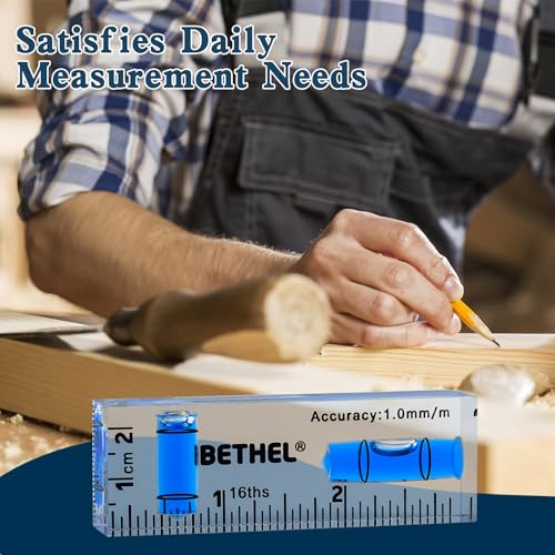BETHEL Small Level Mini Bubble 90°/180°SpiritLevel,2.95 Inch Shatterproof Cross Check PocketLevel Picture Hanging Levels Tools for Machinist,Construction & Household - color: Blue