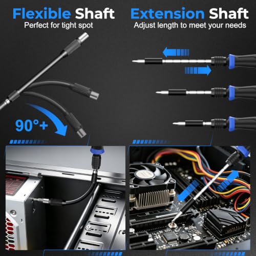 STREBITO Precision Screwdriver Set 153 in 1 Small Magnetic Screwdriver Set - color: Blue