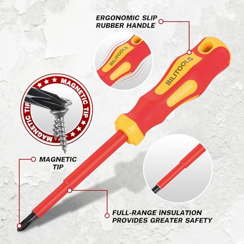 BILITOOLS 1000V Insulated Electrician Tools Set, Insulated Screwdrivers Set - color: 12pc Screwdriver & Pliers Set, size: Insulated Screwdriver Set