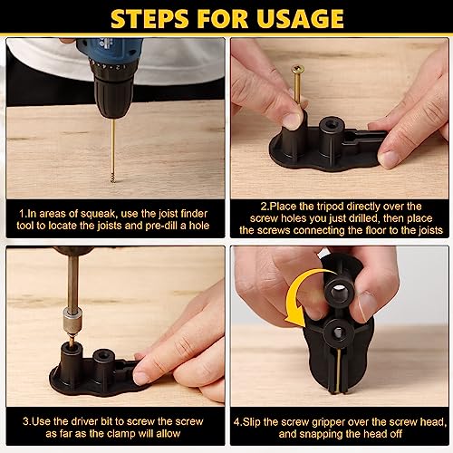 Dreyoo Squeaky Floor Repair Kit with 5 Tools and 50 Screws