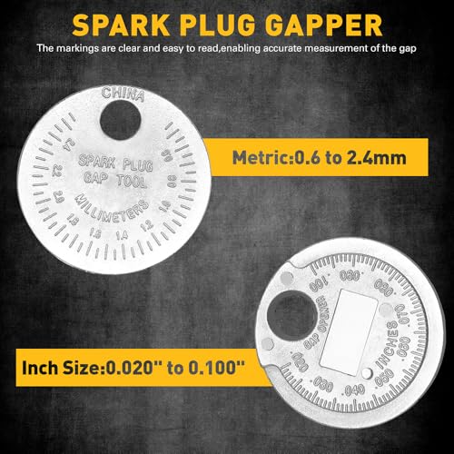 ELEAD 6-Piece 3/8" Drive Spark Plug Socket Set with Spark Plug Gapper, SAE & Metric, 5/8", 3/4", 13/16", 14mm, 18mm, CR-V Sockets with Rubber Holding Rings - size: 6-Piece Spark Plug Socket Set
