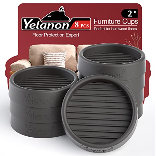 Yelanon Furniture Coasters 8 Pcs 2" Round Black Caster Cups for Hardwood - size: 8pcs 2" Round Black