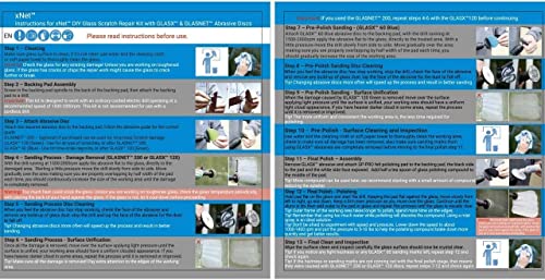 GLASS POLISH DIY Glass Scratch Removal Kit 2” (50mm) - Effective Glass Polishing with Drill or Polisher, Repairs Deep Scratches, Removes Surface Damage and Restores Original Clarity & Shine - size: 2 inch (15 Abrasives)
