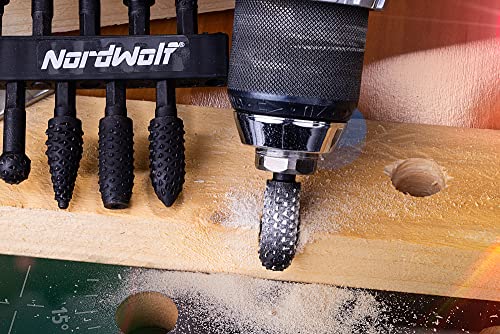 10PCS Rotary Burr Wood Carving Rasp Files Set with 1/4" Hex Shank - size: 1/4" Hex Shank (10 Pcs)
