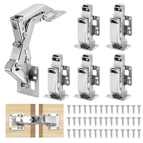 Peacoblue 170 Degree Soft Close Cabinet Hinge Replacement, Hidden Lazy Susan Hinge for Pie Cut & Bifold Doors, Heavy Duty Concealed Hardware for Frameless Corner Cabinets, Kitchen Cupboard