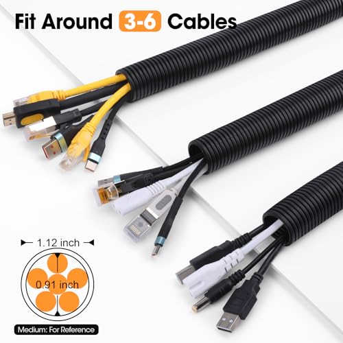 40 FT Wire Loom 1 Inch, Split Wire Loom Tubing Wire Conduit, Wire Protector Tubing – Black - color: 1" x 40ft-Black