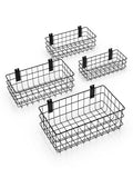 AZUNO 4 Pack Slatwall Baskets Set, Heavy Duty Metal Slat Wall Accessories Wire Baskets, Hanging Storage Organizer for Garage, Shop, Retail Display, Fits Standard Slatwall Panels - size: 4 Wire Baskets