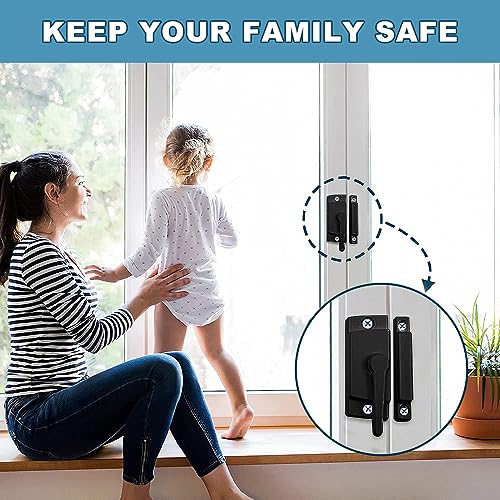 Window Sash Lock Black Security Sliding Window Locks & Sash Locks ZUONAI 2 Pack Cam Sash Locks for Double Hung Window Latch Lock Security Vinyl Window Sash Lock and Keeper Replacement Parts & Hardware - color: Black