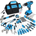 FASTPRO Home Tool Set with Drill, Household Repairing Tool Kit, Blue - color: Blue