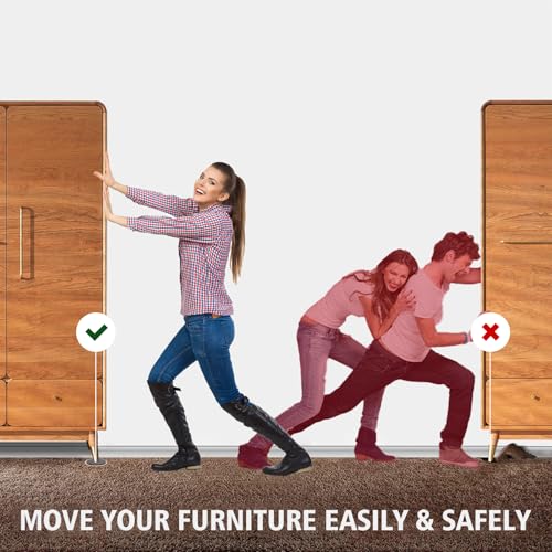 Furniture Sliders for Carpet, 8 Pcs 7" Round Furniture Moving Sliders, Heavy-Duty Furniture Movers - Reusable Carpet Sliders, Move Any Item Quickly, Easily and Safe!