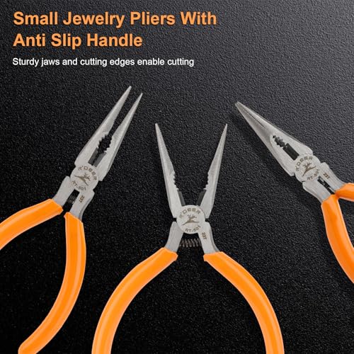 Rongon 5in Small Needle Nose Pliers,Long Nose Plier, Jewelry Plier Tool - size: 3Pcs