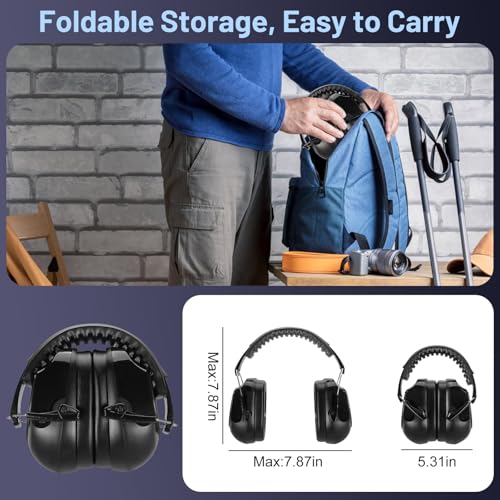 Floriogra 6 Pack Noise Reduction Ear Protection, Hearing Protection Ear muffs SNR 34dB Noise Cancelling Headphones for Adults Kids Autism, Sound Proof Earmuffs for Mowing/Construction/Work