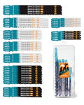 50PCS T-Shank Jig Saw Blades Set, EXFEIN Assorted Blades for Wood (T101AO,T101B,T101BR,T119BO,T308B,T144D,T111C,T344D) - size: Set 4 (T101AO-T344D)