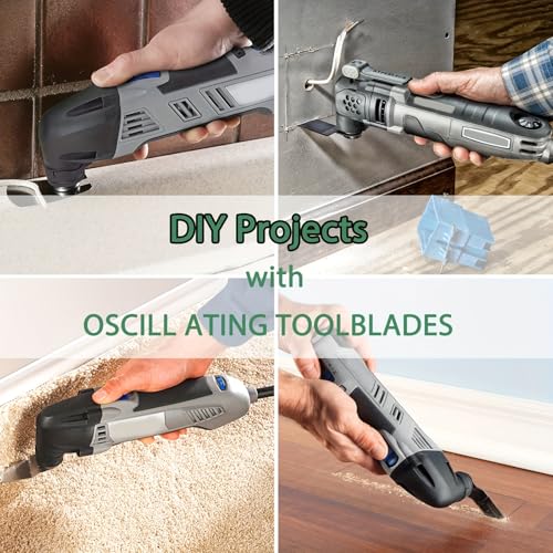 AIFICUT 55 PCS Oscillating Saw Blades Quick Release Universal oscillating Tool Blades Wood Plastics and Metal Multitool Blade Kits for Wood fit Dewalt Rockwell Milwaukee Makita Ryobi
