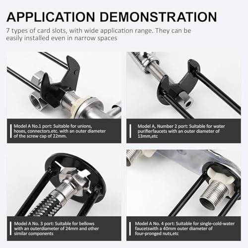 2PCS Multifunctional Sink Faucet Wrench Set - 11-in-1 Basin Tool for Tight Spaces, 4-Jaw Hex Plumbing Installer for Home Maintenance, Practical Tools for Men (Black) - color: Black