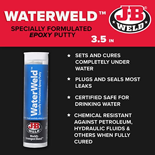 J-B Weld 8277 WaterWeld Epoxy Putty Stick - 2 oz. (Pack of 2) - size: 2 oz - 2 Pack