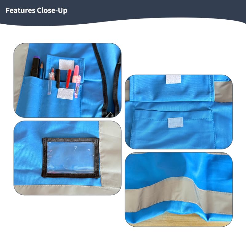 High Visibility Safety Vest with Reflective Strips & Pockets - color: Blue, size: 4X-Large