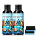 2Pcs Resin Polishing Kit, Epoxy Resin Polish, High Gloss Finish Kit, Suitable for Repairing Scratches on Furniture, Home DIY Projects, and Jewelry, Polishing Sponge Included, 40ml Per Bottle