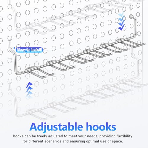 ULTECHNOVO 2pcs Pegboard Accessories Organizer, Heavy Duty Multi-Prong Screwdriver Organizer Rack for Garage Workshop Tool Storage, Space Saving Iron Hangers Wall Mount Accessory