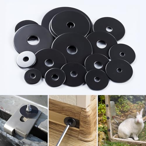 100PCS 5/32" x7/8" Fender Washers, Black Oxide 304 Stainless Steel 18-8, 5/32" ID x 7/8" OD Hardware Flat Washers for Screws Bolts - color: Black, size: Fender 5/32(#8)x7/8"
