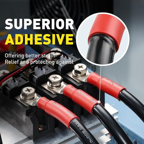 haisstronica 220PCS 3:1 Heat Shrink Tubing Kit 6 Sizes 1/8"-3/4" Black/Red - color: Black-Red, size: 220PCS