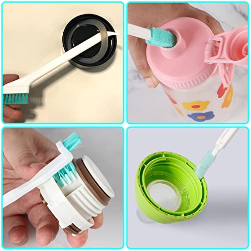 Small Household Cleaning Brushes by ELEMGULY,18 Pcs Crevice Brush for Hole, Gap, Corner, Space, Micro Crevice Scrub Cleaner Tool for Bottle, Keyboard, Window, Door Track