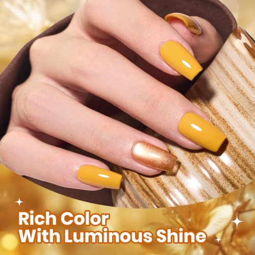 Beetles Fall Gel Polish Set, Retro Honey Gold Glitter Cat Eye Soak Off Gel - color: A - Mixed Finishes | Retro Honey